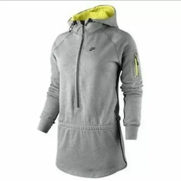 Nike Sportswear AW 77 Womens Small Hoodie Gray Half Zip Hooded - Picture 1 of 8